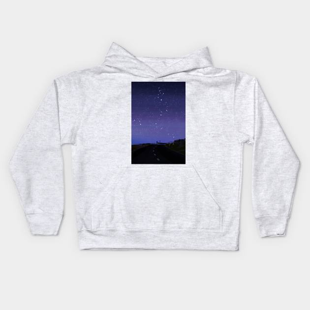 Purple Stargazing Kids Hoodie by Henry Wong